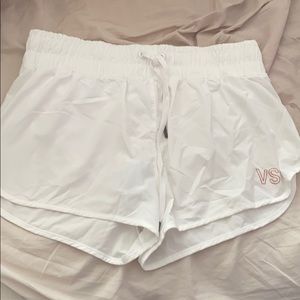 VS White Running Shorts with Built in Shorts